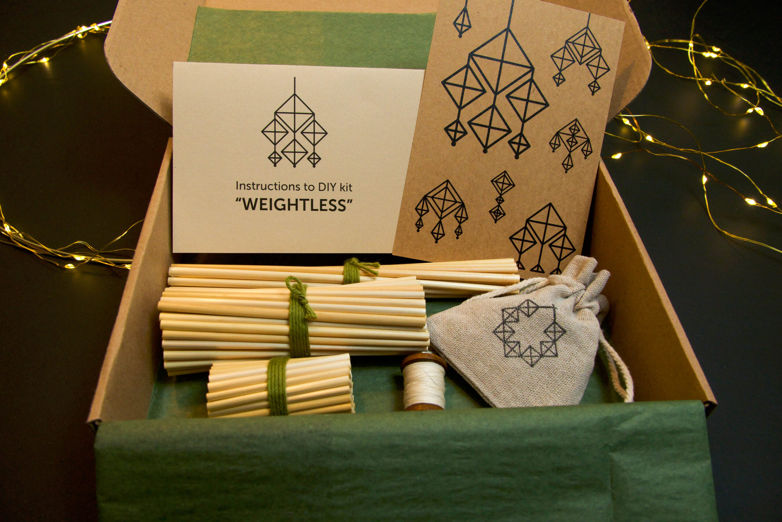 DIY Kit "Weightless" - Create your own straw Pavuk ornament - Image 2